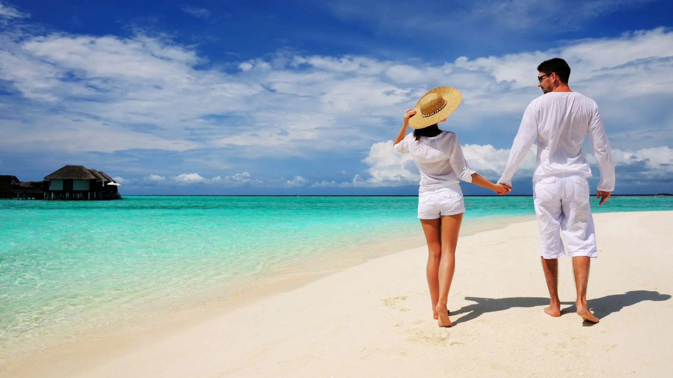 Couple Beach Walk Maldives