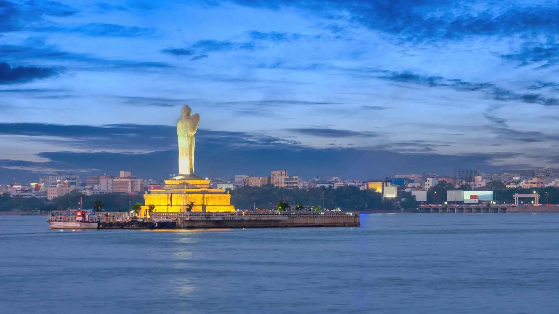 Iconic Buddha in Hussain Sagar Lake
