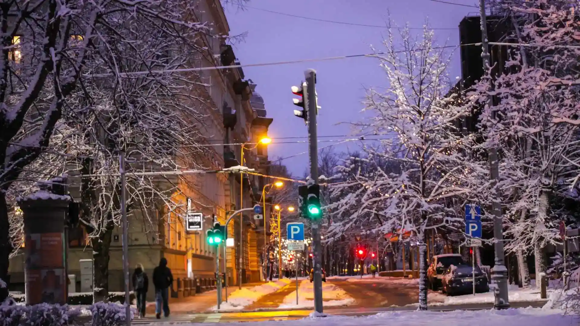Snowy Street Raahe Finland