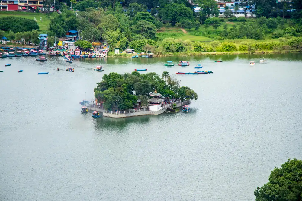 Tal Barahi Temple on its island in Phewa Lake, Pokhara, Nepal